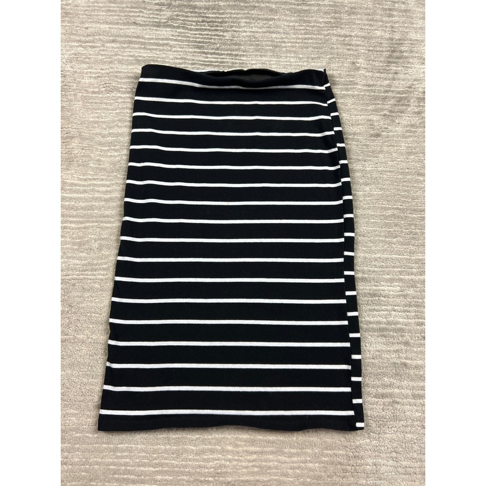 Heart & Hips Skirt Women Medium Black Striped Pencil Bodycon Midi Stretch 30130